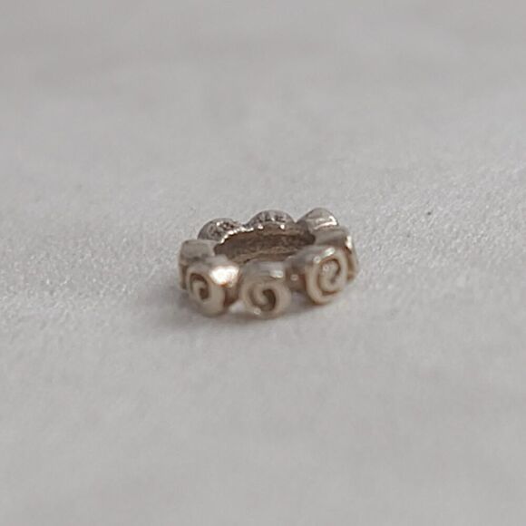 Pandora Roses Spacer Bead for Charm Bracelet 14k yellow gold Authentic Retired - Picture 1 of 7